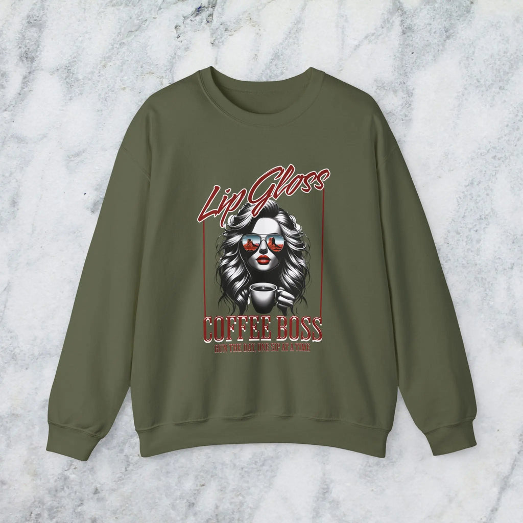 Lip Gloss Coffee Boss Sweatshirt Printify