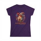Falling Leaves Gnome T-Shirt | Cozy Autumn Tee, Seasonal Gift, Cute Fall Apparel, Halloween Top, Thanksgiving Outfit Printify