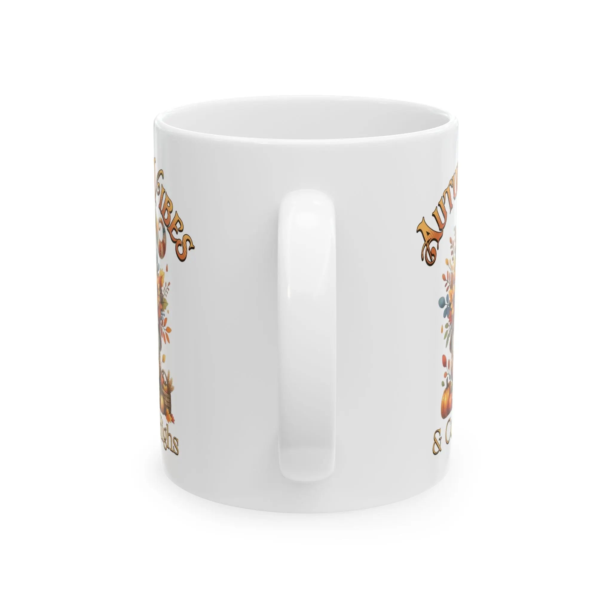 Autumn Vibes Ceramic Mug, Cozy Barn Decor, Fall Coffee Cup, Harvest Gift, Thanksgiving Mug, Warm Holiday Drinkware Printify