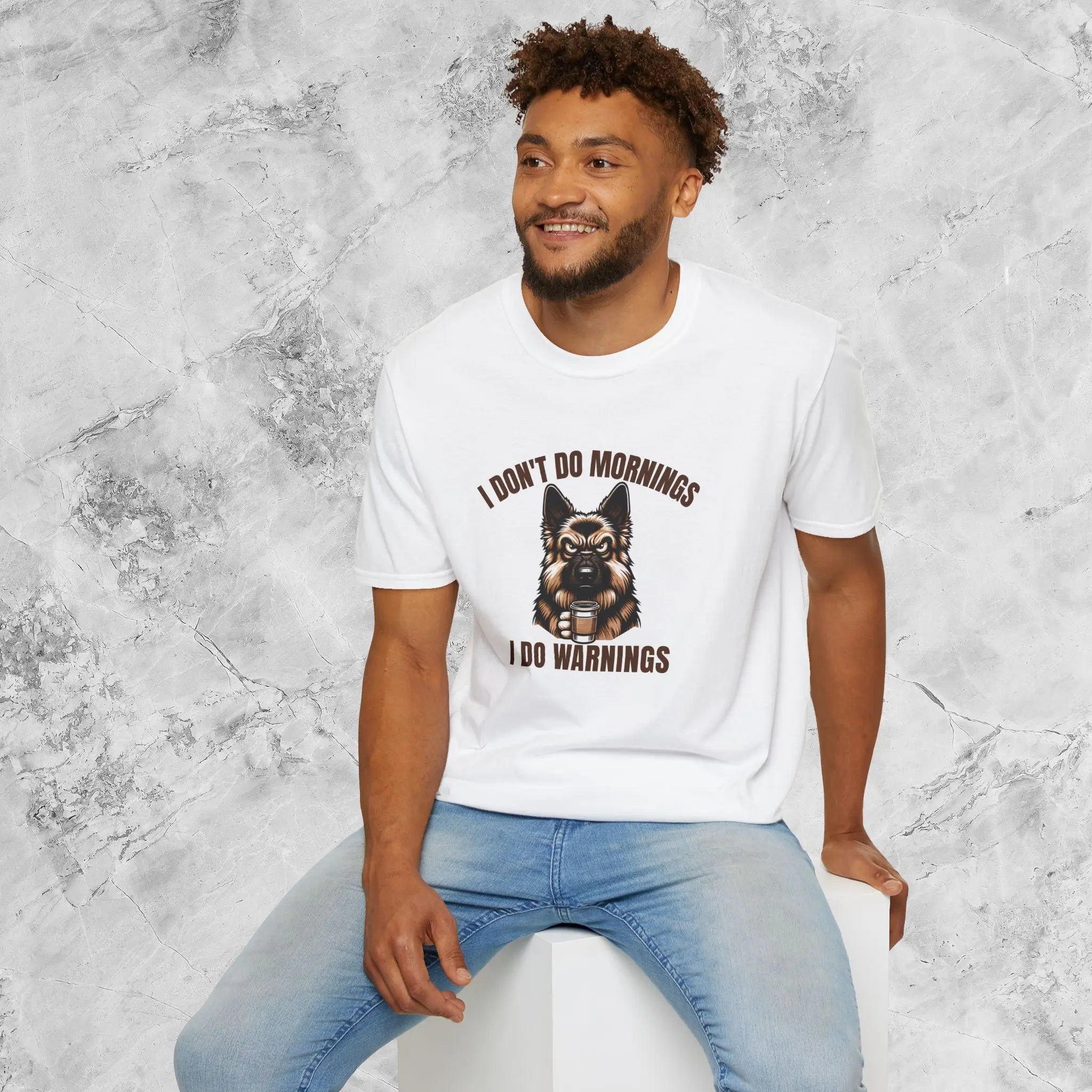 Warnings German Shepherd T-Shirt - Funny German Shepherd Coffee Tee Printify