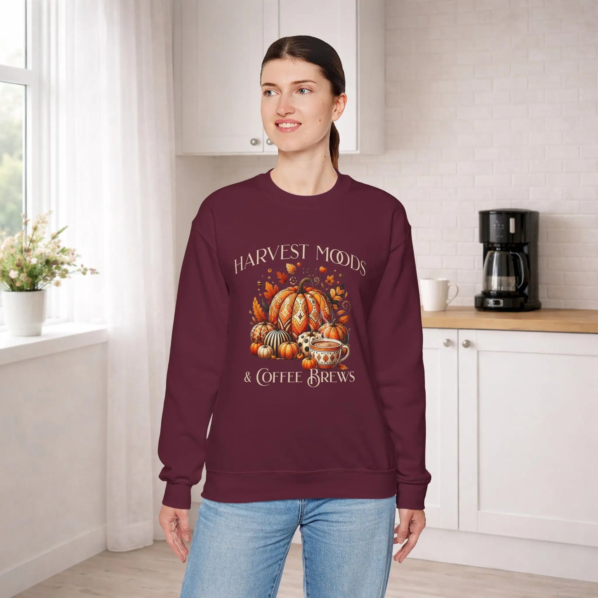 Harvest Moods & Coffee Brews Sweatshirt Printify
