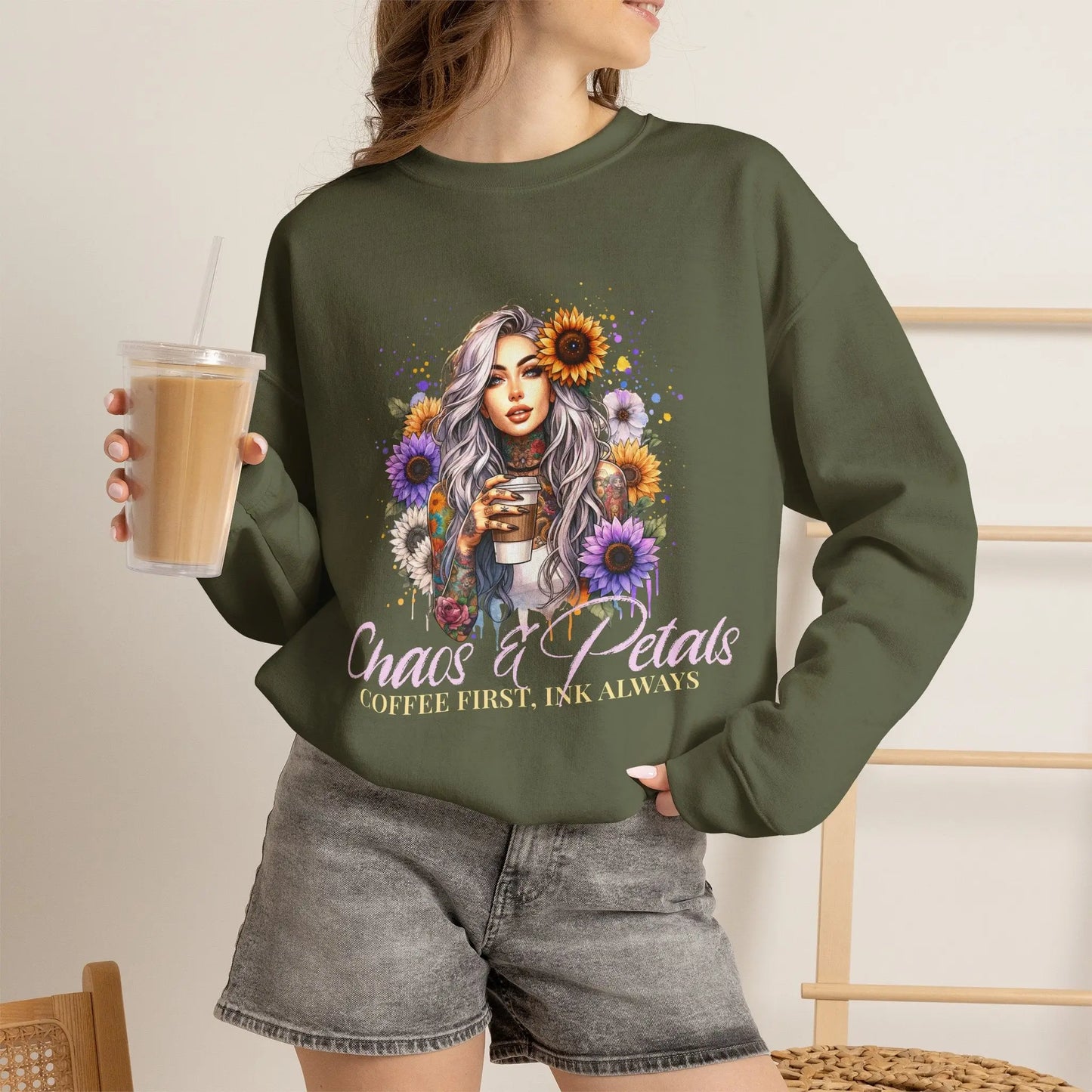Chaos & Petals Sweatshirt Printify