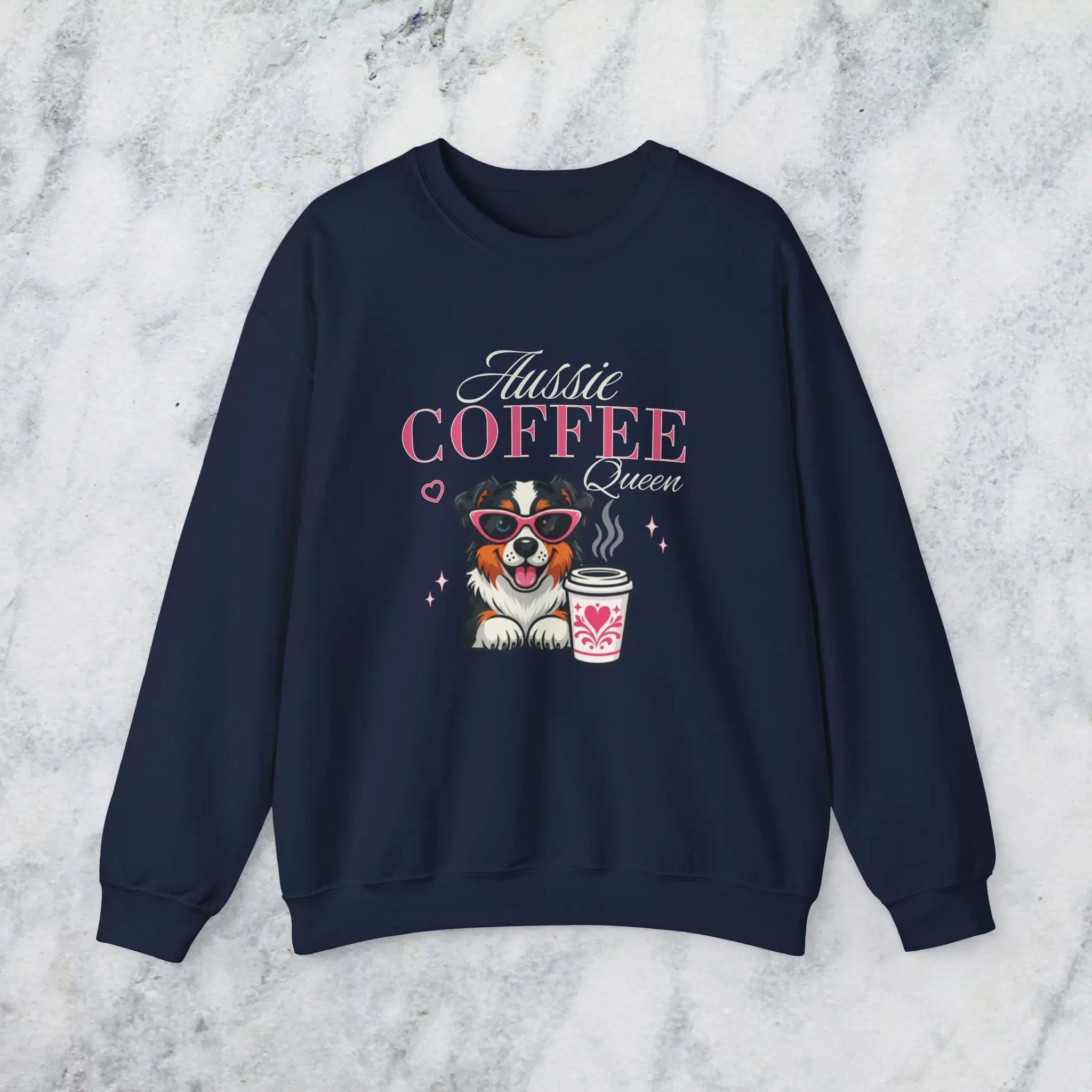 Aussie Coffee Queen Australian Shepherd Sweatshirt Printify