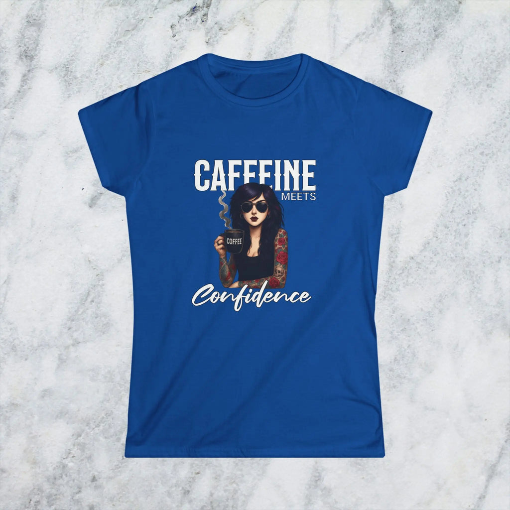 Caffeine Meets Confidence T-Shirt Tattoo Woman Caffeine Confidence Design Printify