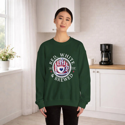 Red, White & Brewed Sweatshirt Printify