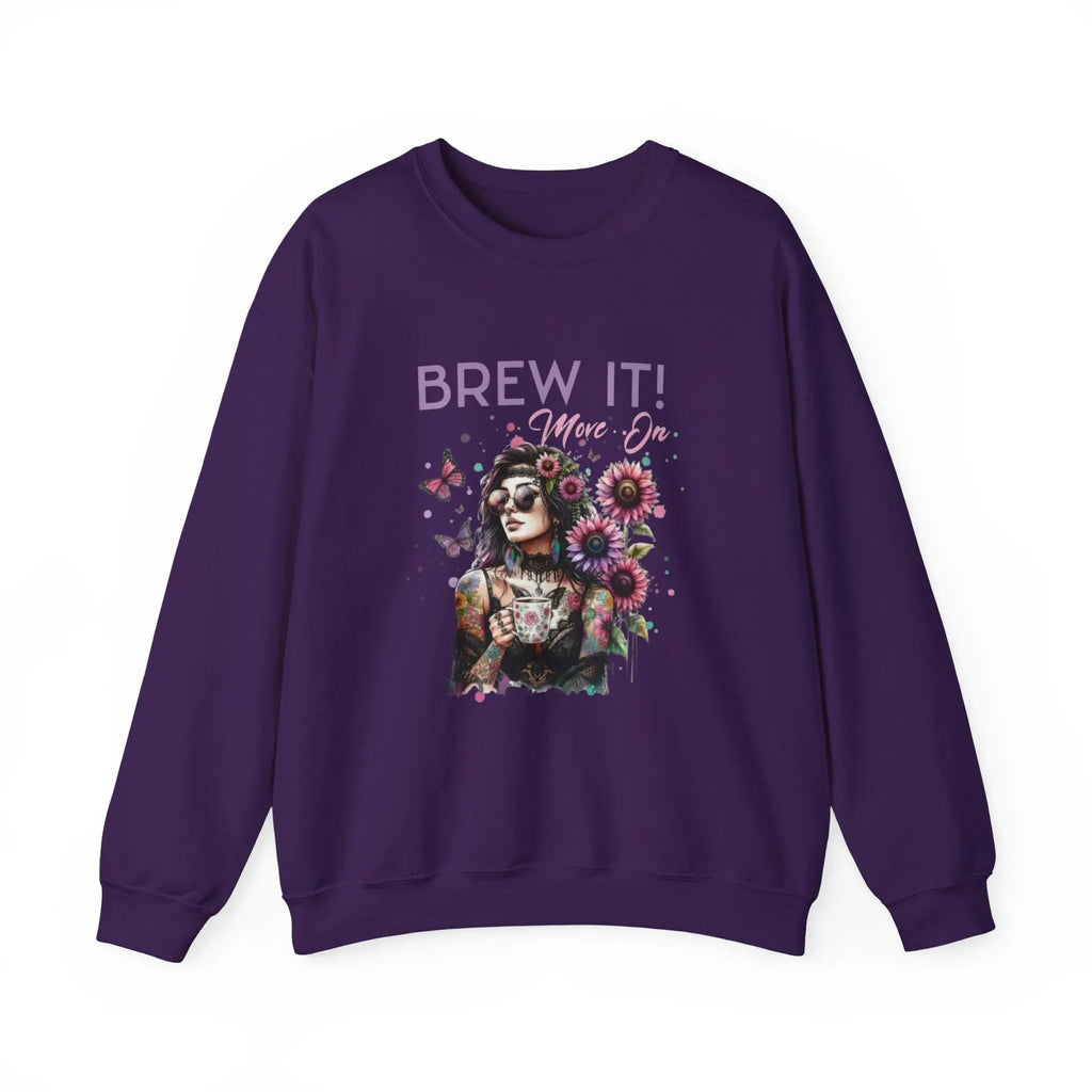 Brew It! Graphic Sweatshirt | Comfortable Crewneck | Eco-Friendly Gift for Coffee Lovers | Ideal for Casual Wear, Gift, Home, Holidays Printify