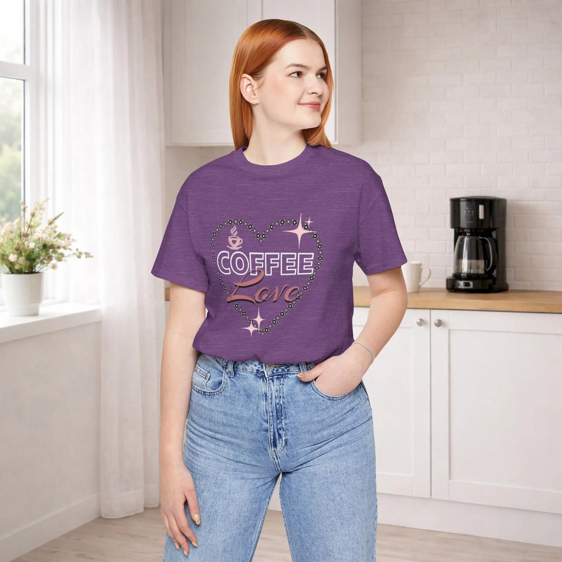 Coffee Love Tee — Retro Heart Graphic Coffee Shirt Printify