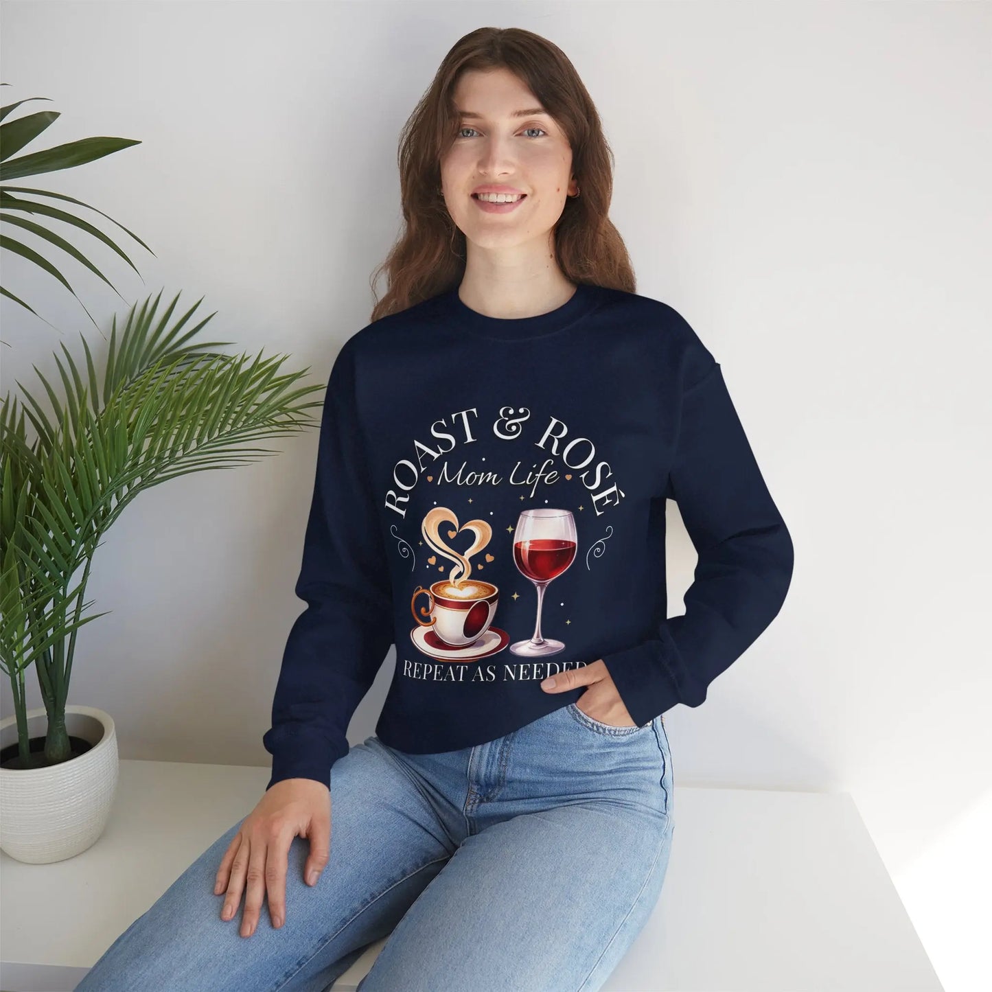 Coffee Wine Mom Life Sweatshirt Printify
