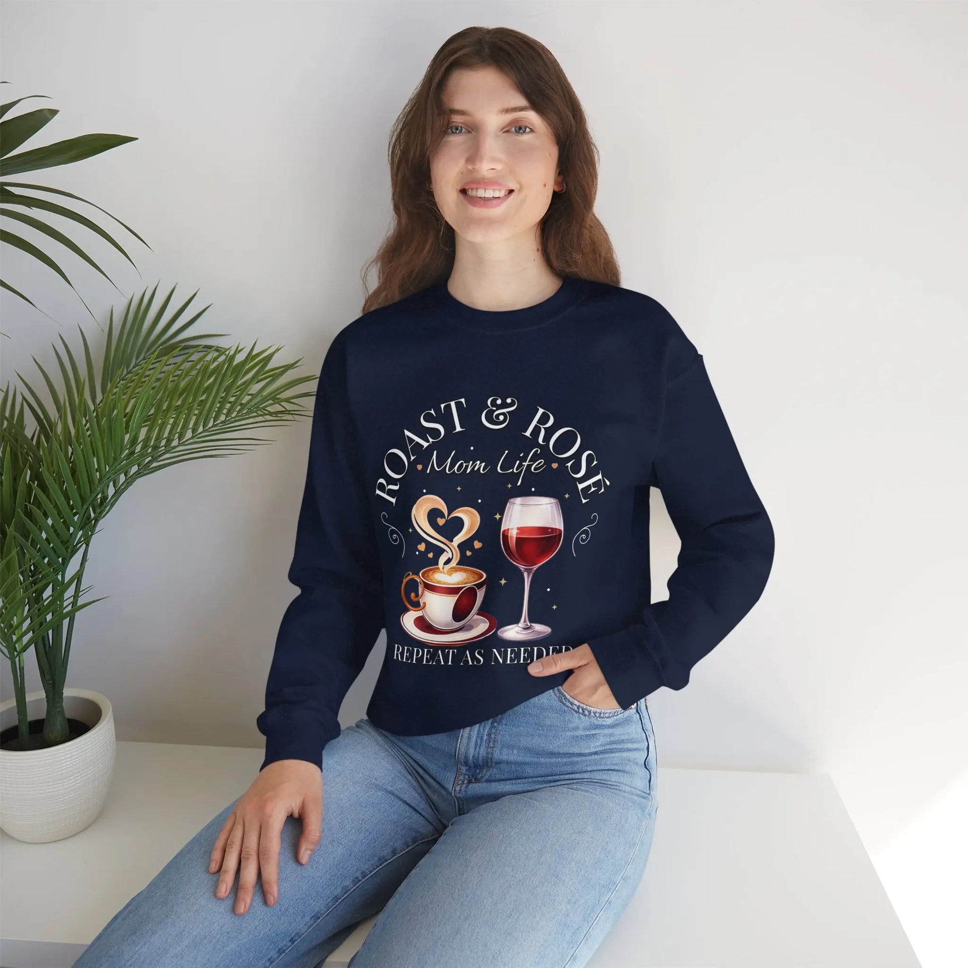 Coffee Wine Mom Life Sweatshirt Printify