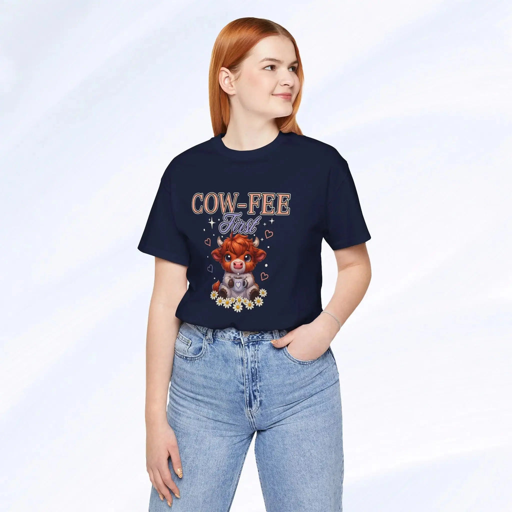Cow-Fee First Tee Printify