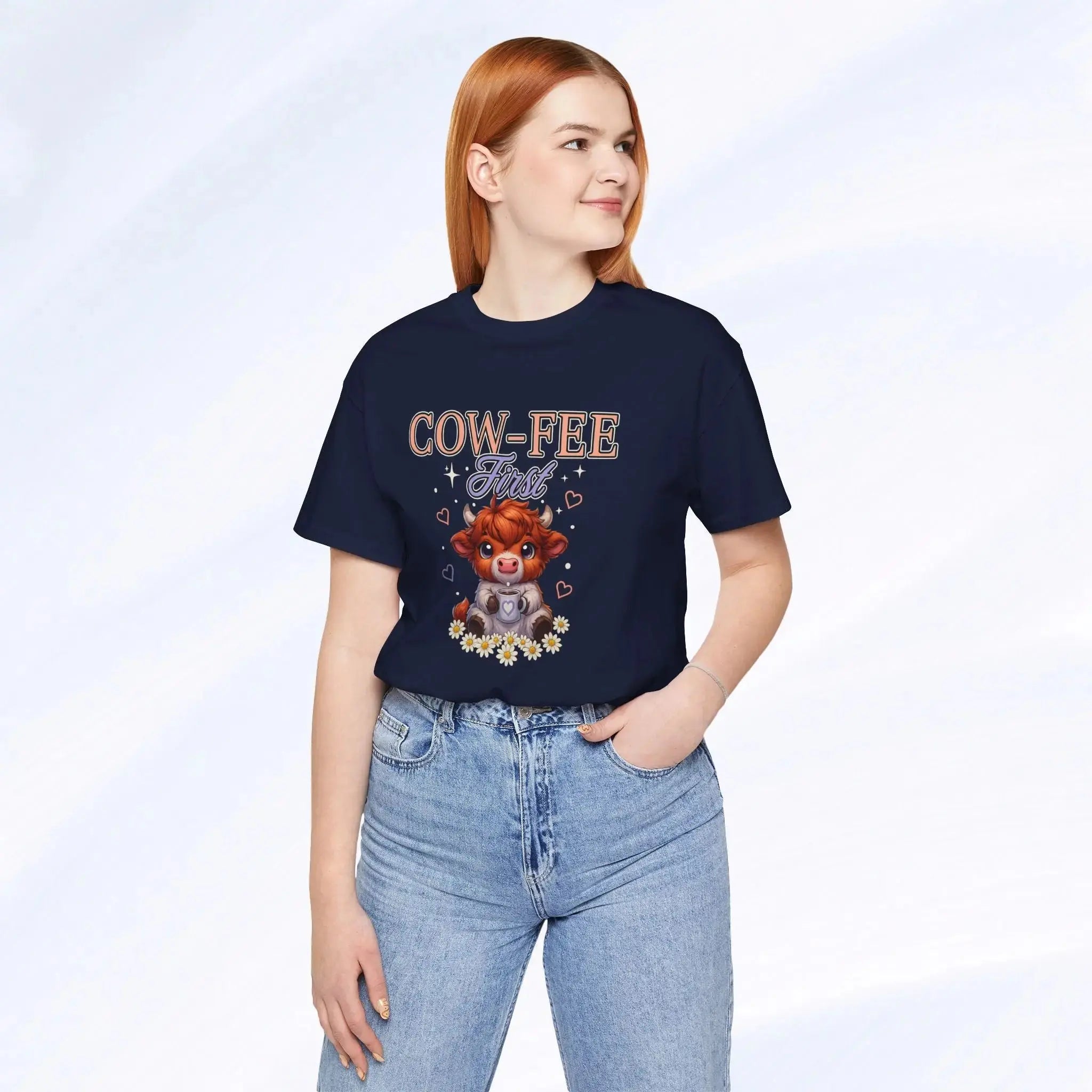 Cow-Fee First Tee Printify