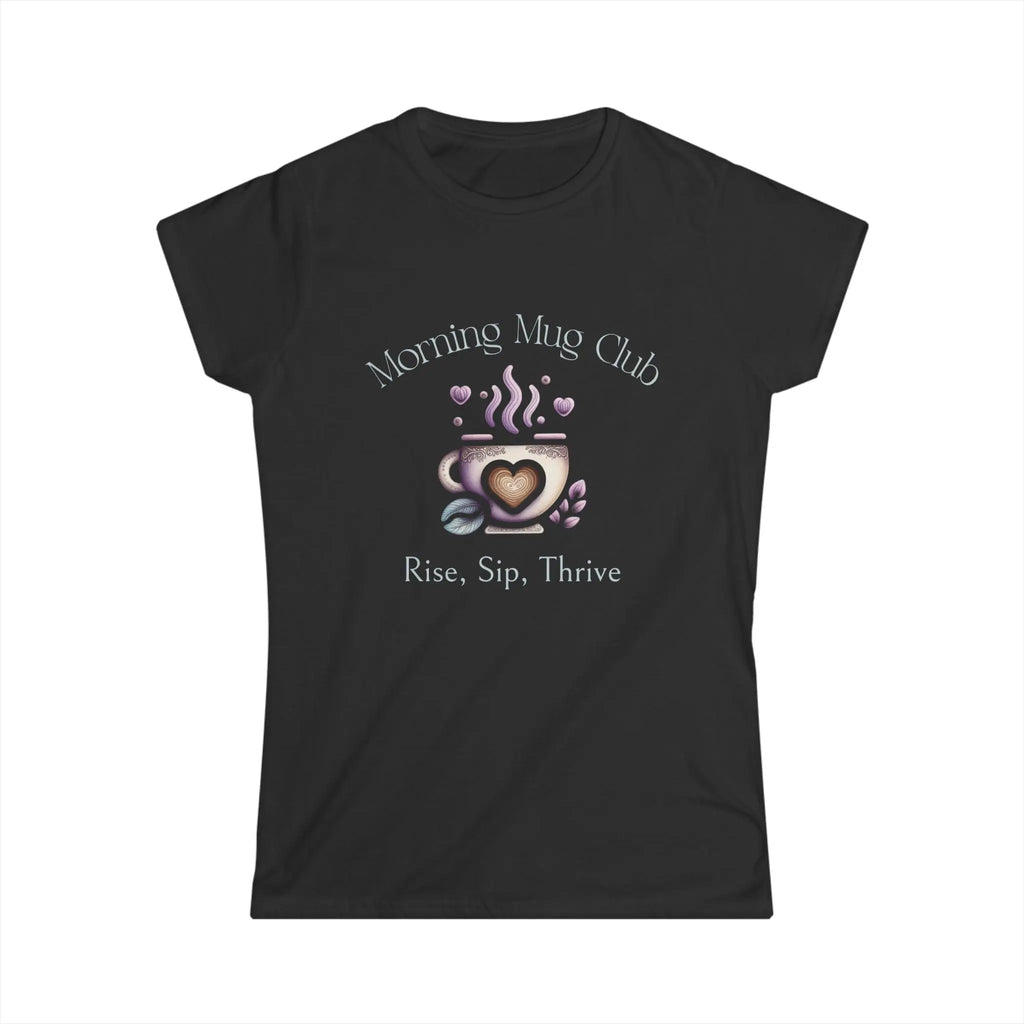 Rise Sip Thrive Tshirt - Morning Mug Club - Boho Style Coffee Mug Tee Printify
