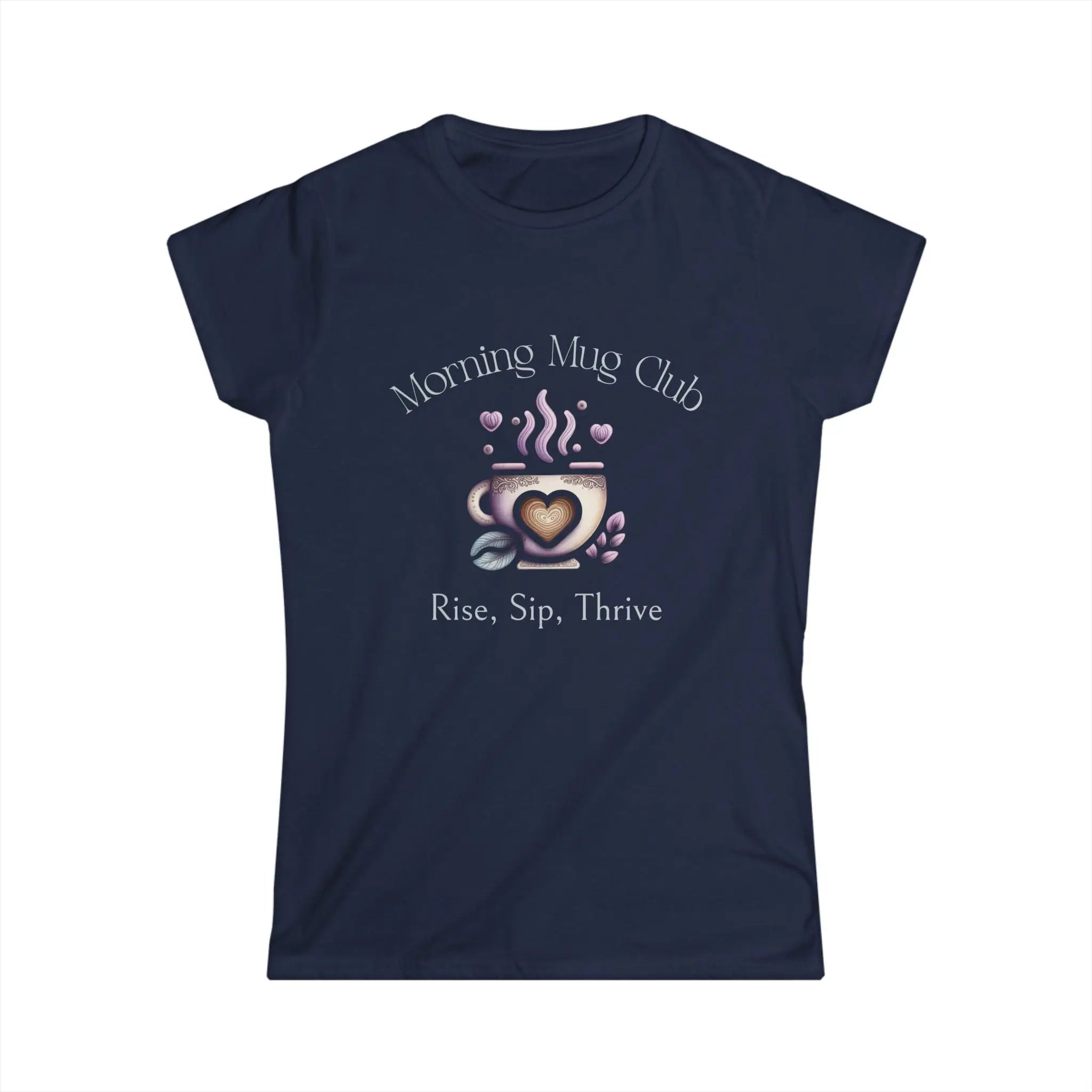 Rise Sip Thrive Tshirt - Morning Mug Club - Boho Style Coffee Mug Tee Printify
