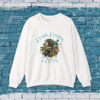 Divine Sweatshirt - Woman Sunflower Coffee Design, Cozy Casual Wear, Thoughtful Gift, Autumn Style, Floral Design - Boldly Bitter Company