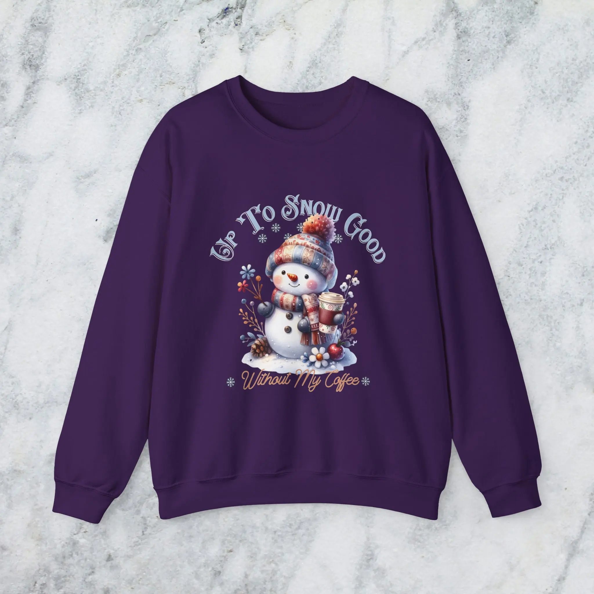 Up To Snow Good Sweatshirt- Cute Winter Snowman Sweatshirt Printify