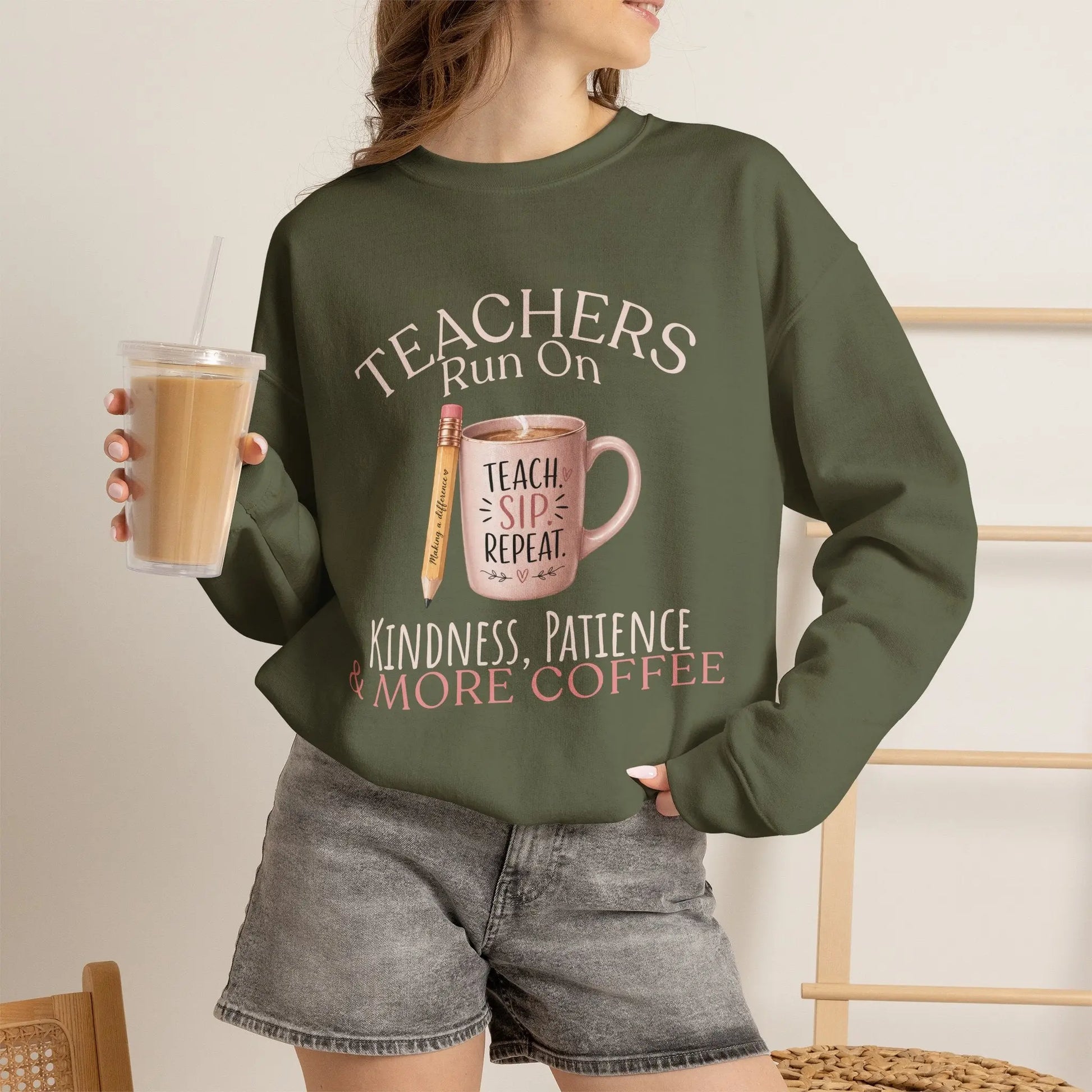Teacher Coffee Sweatshirt Printify