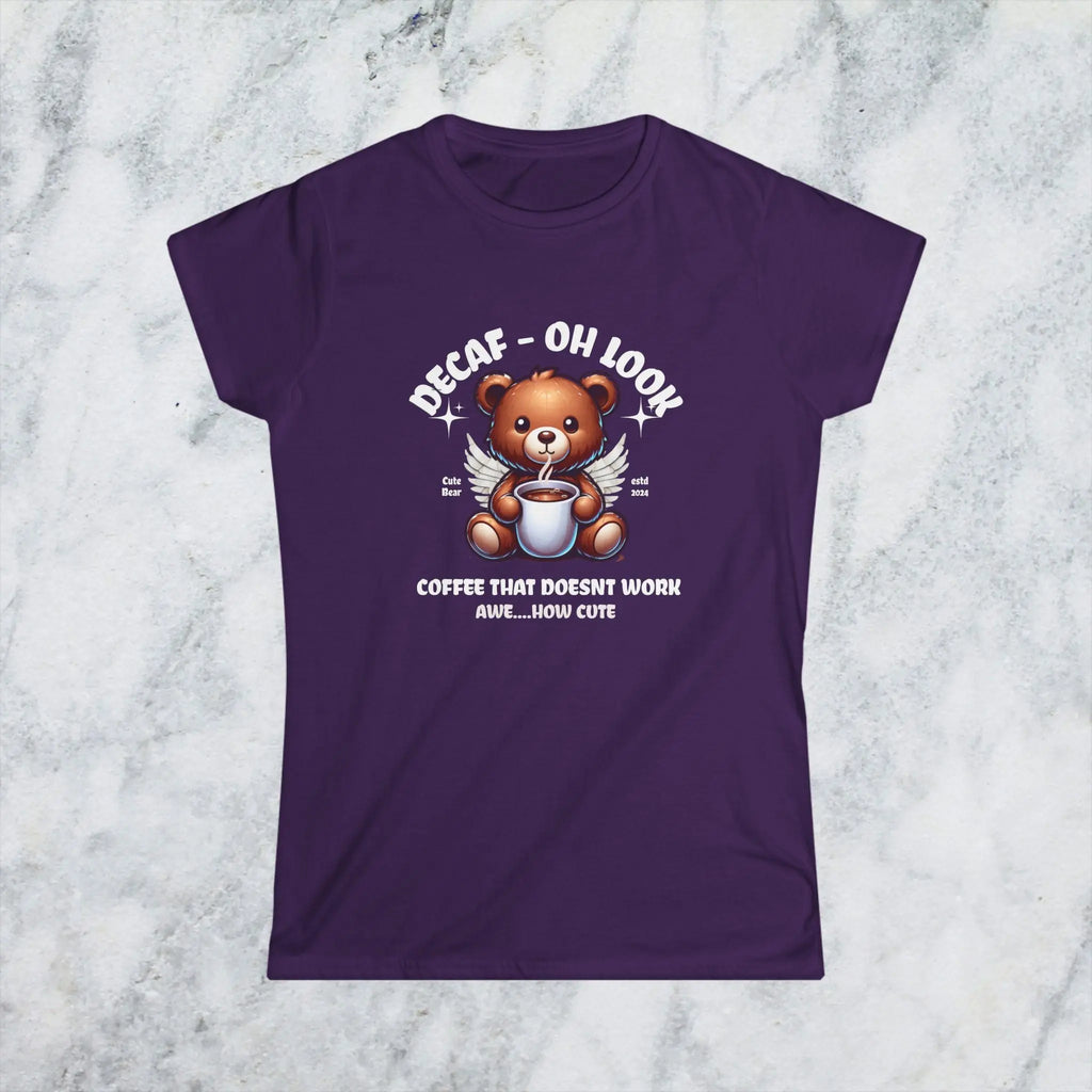 Decaf Bear T-shirt - Decaf Coffee that doesn't work - Boldly Bitter Company