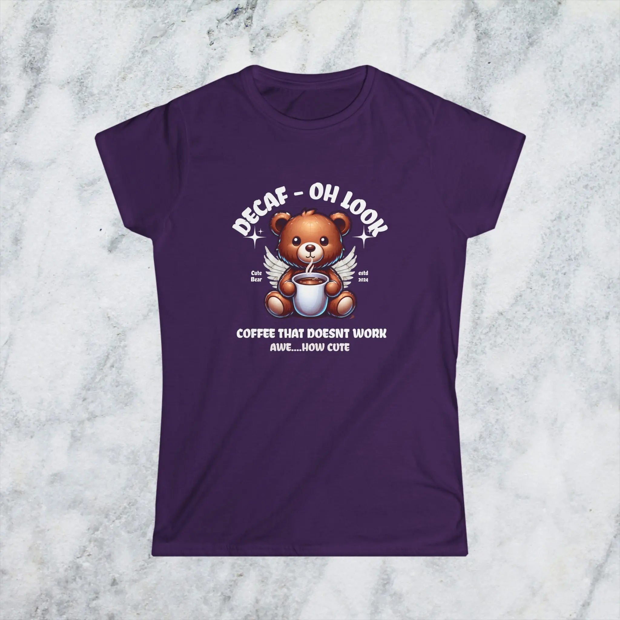Decaf Bear T-shirt - Decaf Coffee that doesn't work - Boldly Bitter Company