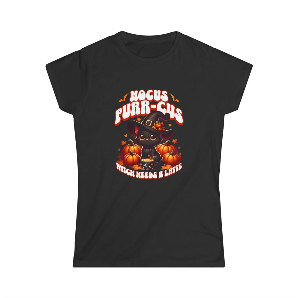 Hocus Purr-cuss Women's Tee - Cute kitten witch Halloween design Printify