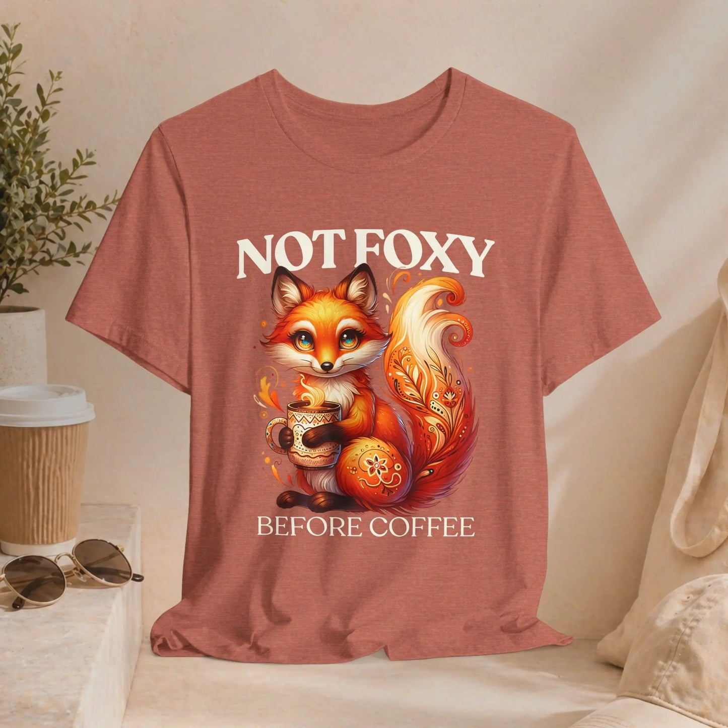 Not Foxy Before Coffee T-Shirt Printify