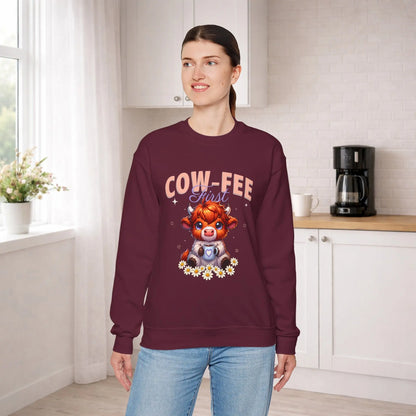 Cow-Fee First Sweatshirt Printify