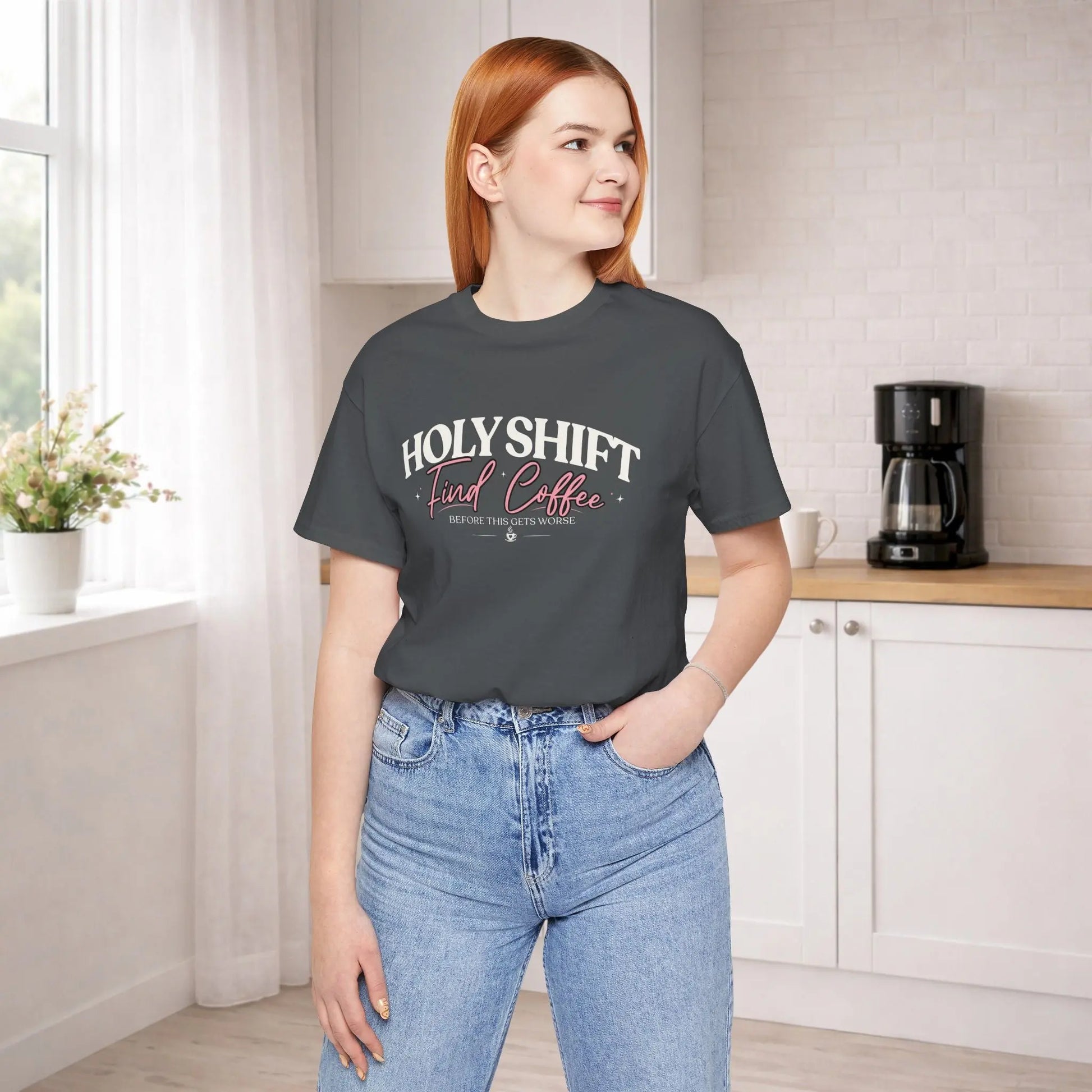 Holy Shift Coffee Tee Printify